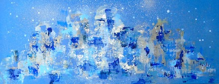 Blue and Gold for Ukraine: Painting by Lorette C. Luzajic