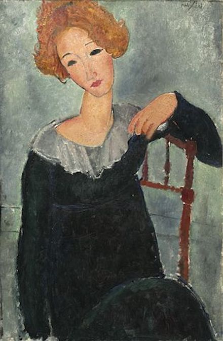 The Woman with Red Hair: 1917 painting by Amedeo Modigliani