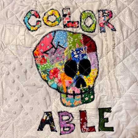 Color Able: square from quilt I Am This Abled by Sam Gordon