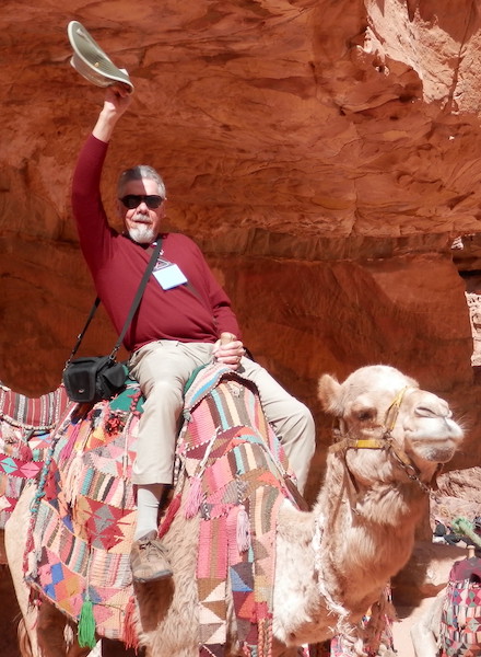 Dad on Camel in Petra, 2015: Photograph by Lorette C. Luzajic