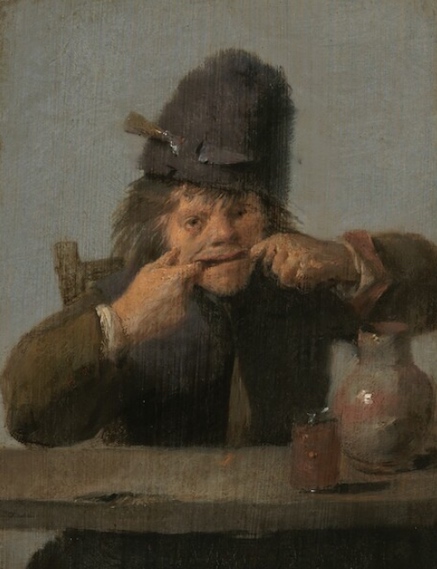 Youth Making a Face: 1632-35 Painting by Adriaen Brouwer