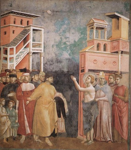 St. Francis Renounces Worldly Goods: 1297-99 Fresco by Giotto di Bondone