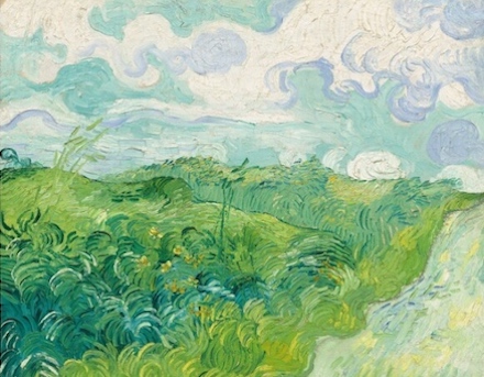 Green Wheat Fields, Auvers (1890): Painting by Vincent van Gogh