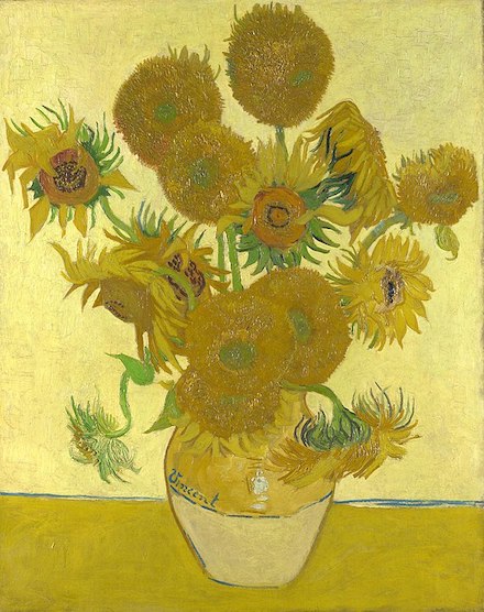 Sunflowers (Version 4, F0454; December 1888): Painting by Vincent van Gogh