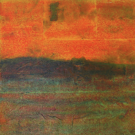 Above the Valley (2024): Mixed-media painting on canvas © by Kendall Johnson