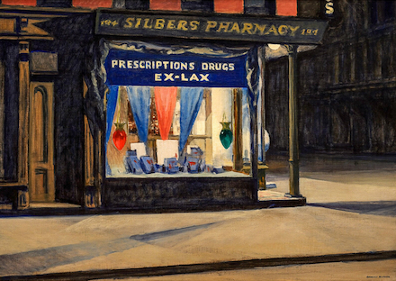 Drug Store: Painting (1927) by Edward Hopper