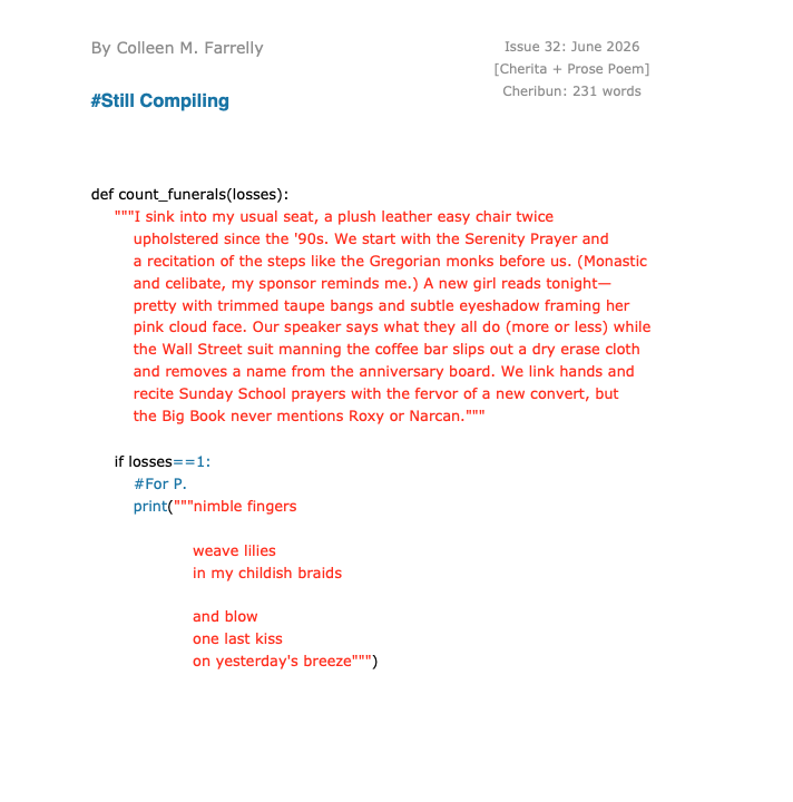 #Still Compiling, Page 1: Cheribun by Colleen M. Farrelly