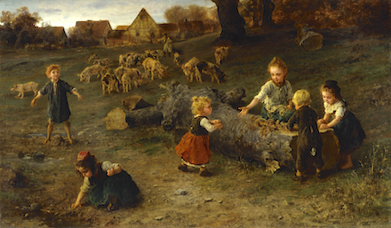 Mud Pies: 1873 Painting by Ludwig Knaus