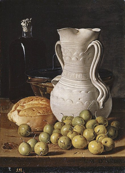 Still Life with Small Pears... (1760 oil painting) by Luis Egidio Melendez