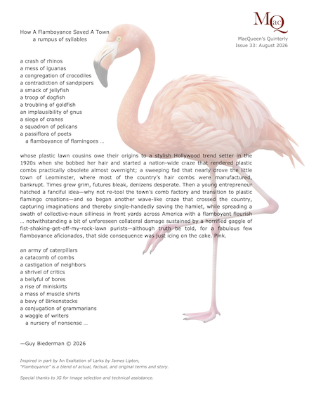 How A Flamboyance Saved A Town: Prose poem by Guy Biederman