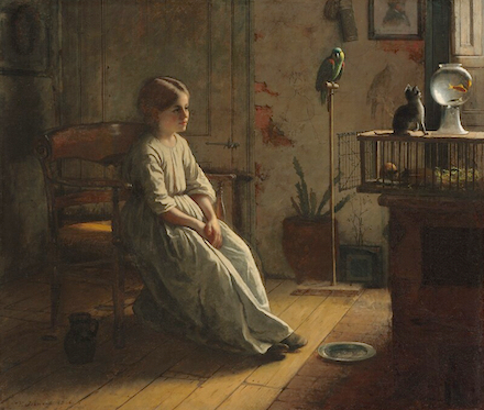 The Pets: 1856 painting by Eastman Johnson