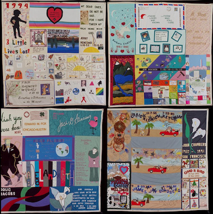 Panels from AIDS Memorial Quilt: National AIDS Memorial, and NAMES Project