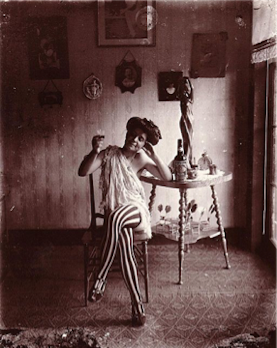 Girl With Striped Stockings: photograph by E. J. Bellocq