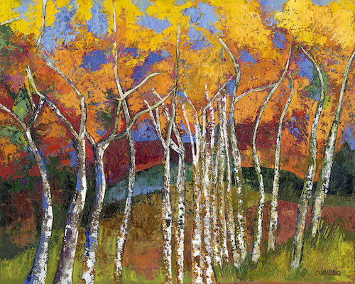 Aspen Trees in Fall: oil painting by Joann Carrabbio