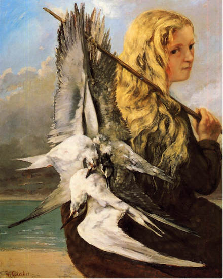 Girl With Seagulls, Trouville: painting (1865) by Gustave Courbet