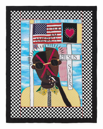 James Baldwin: Born into a Lie #3: Art Quilt (2018) by Michael A. Cummings