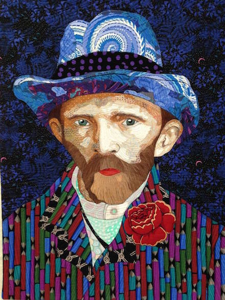 Mr. Van Gogh, Meet Kaffe Fassett: Portrait Quilt (2017) by Lynn Czaban