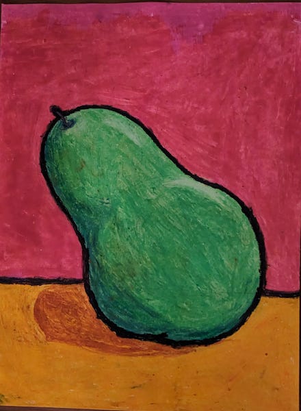 Pear: 2022 Painting by 11-year-old Leilani Ferry