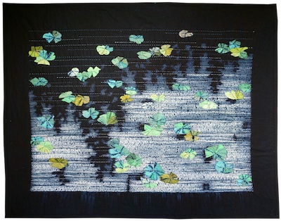 Lilies of the Lake, Spring: Art Quilt by Carol Anne Grotrian