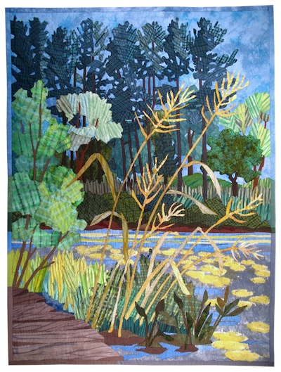 Rockery Grasses, Ipswich River: Art Quilt by Carol Anne Grotrian