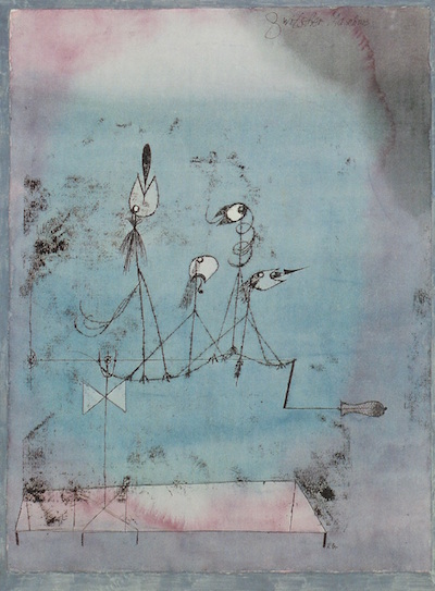 The Twittering Machine: 1922 watercolor and ink by Paul Klee