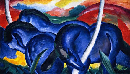 The Large Blue Horses: 1911 painting by Franz Marc