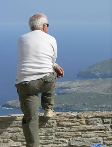 Argyris Looking Out to Sea, snapshot by Amalia Melis