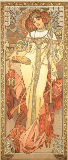 Autummn: Painting from Four Seasons series (1900) by Alphonse Mucha