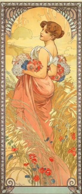 Summer: Painting from Four Seasons series (1900) by Alphonse Mucha