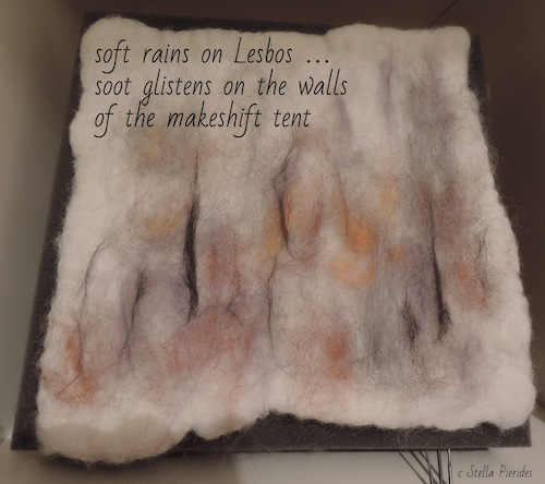 soft rains on Lesbos, haikufelting by Stella Pierides