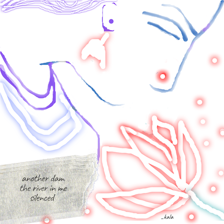 Untitled Haiga [another dam]: Poem and Drawing by Kala Ramesh