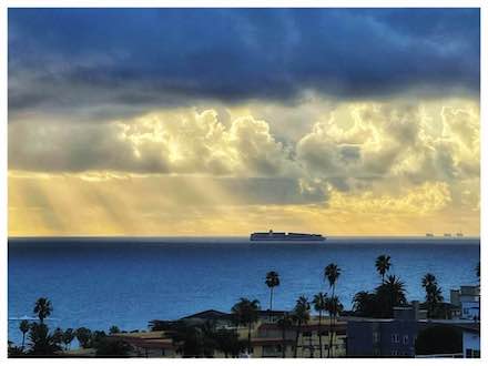 Photograph of San Pedro sunrise by Alexis Rhone Fancher