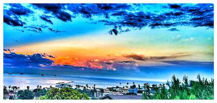 Photograph of San Pedro sunset by Alexis Rhone Fancher