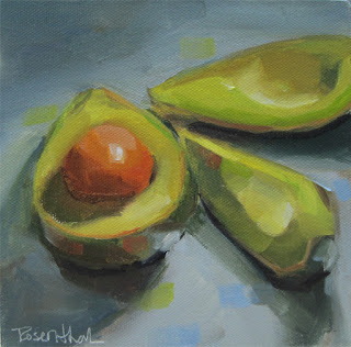 Avocado Gondolas: oil painting by Robin Rosenthal