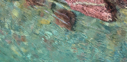 Photograph of water and stones at Glacier National Park, by Cindy L. Sheppard