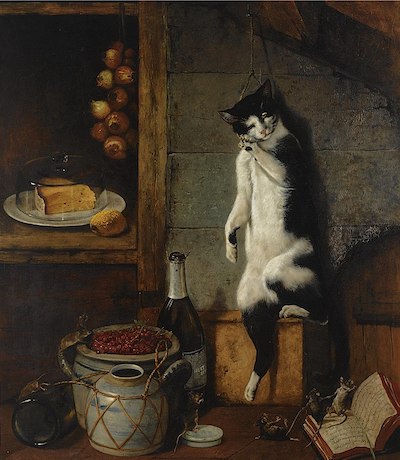 The Unfortunate Cat: Painting (1869) by Charles Verlat