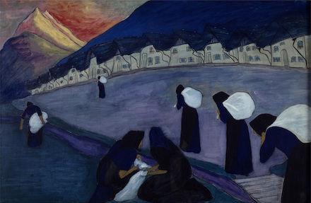 Women in Black: 1910 painting by Marianne von Werefkin