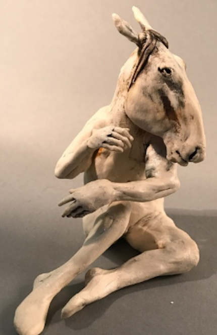 Horseman, ceramic figure by Aggie Zed