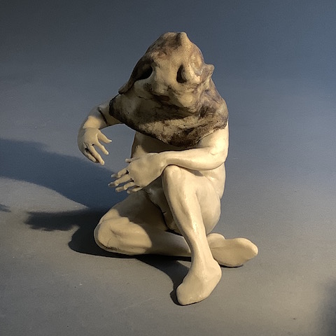 Magician (2001), front view, ceramic figure by Aggie Zed